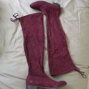 Thigh hi burgundy boots